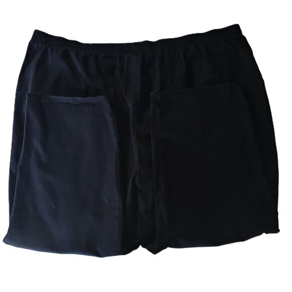 Liz And Me Black 98%Cotton Elastic Waistband Pockets Relaxed Pants 3XWP - Picture 3 of 7